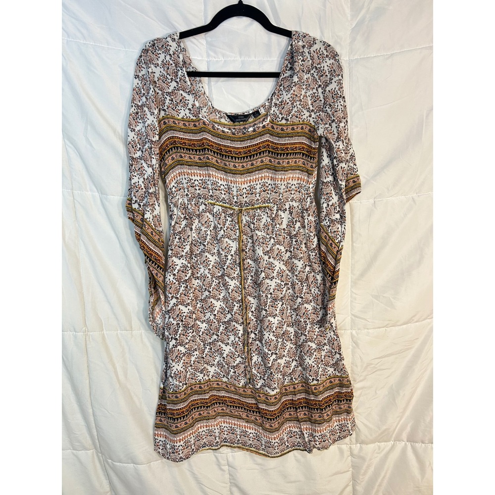 Mile Gabrielle Boho‎ Floral Print Mini Dress Women's Size S Long Sleeve